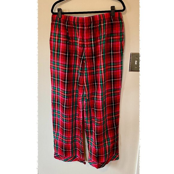 NWT Victoria Secret Ladies XL Long Sleeve Pajama Set Flannel Red Pink Plaid - Picture 5 of 14